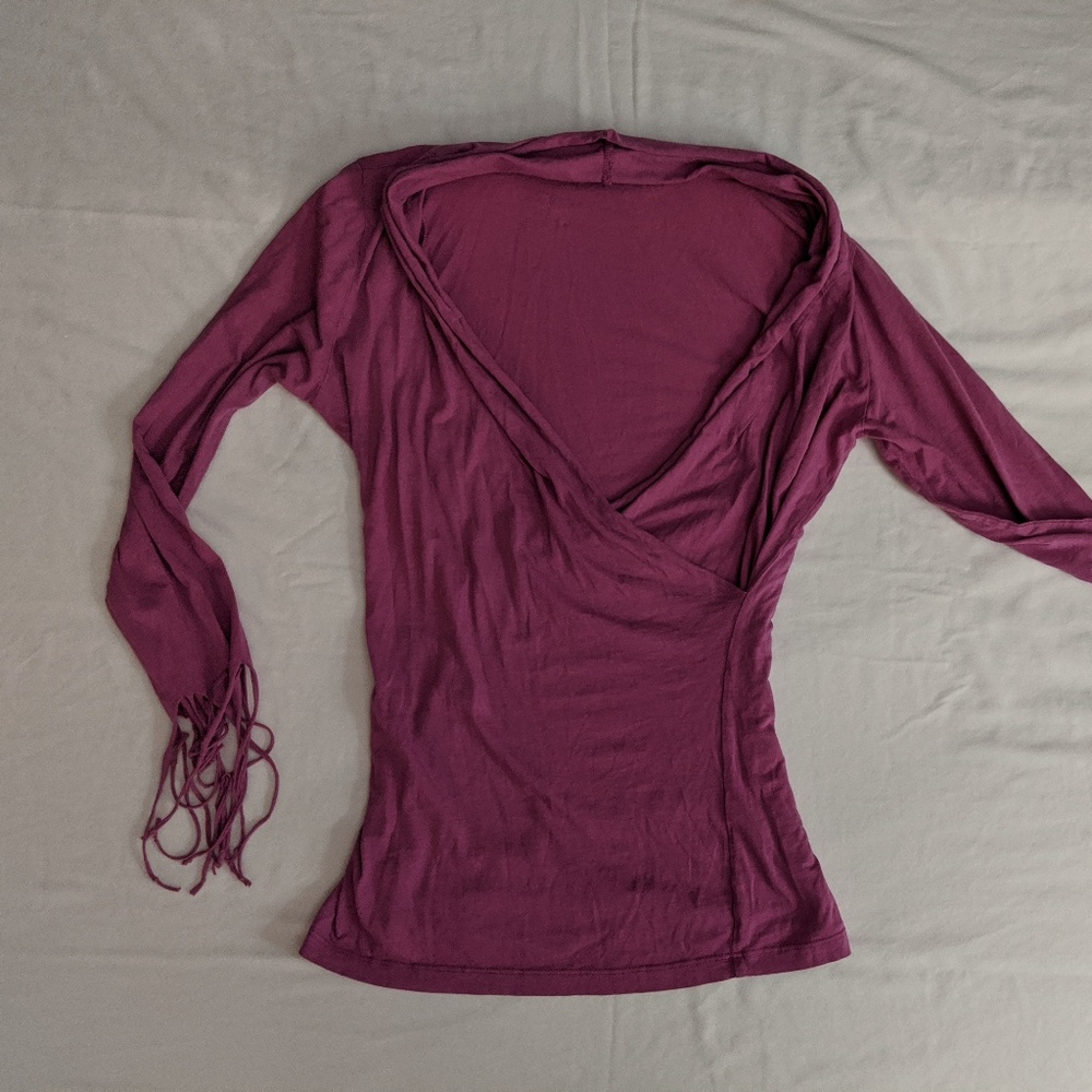 VELVET Pink Tasseled Draping Faux Wrap